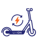 An illustration of an electric scooter